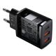 4. BASEUS 2x USB-Wandladegerät, USB-C (Schwarz)
