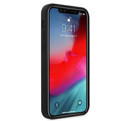 6. Karl Lagerfeld Silikonhülle mit Karls Kopf für iPhone 12 mini – Schwarz