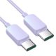 3. Joyroom Multi-Color Series A14 USB-C/USB-C-Kabel 100 W 1,2 m – Lila