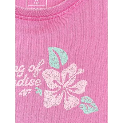 6. Ärmelloses Mädchen-T-Shirt mit Aufdruck 4F 4FJRSS26TSLEF328-54S