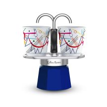 Bialetti Mini Express Kandinsky Mokkakanne Blau, Silber