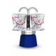 Bialetti Mini Express Kandinsky Mokkakanne Blau, Silber