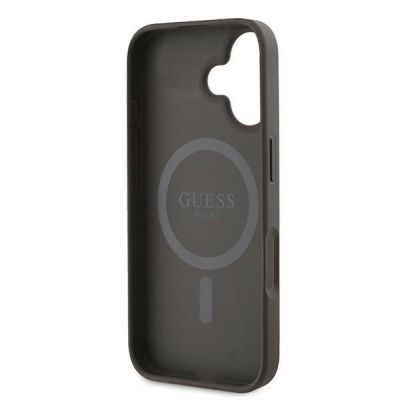 7. Guess 4G Printed Stripes MagSafe-Hülle für iPhone 16 Plus – braun