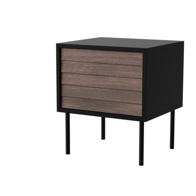 CORTINA Nachttisch, 2-teilig, 45 x 40 x 51 cm, schwarz/walnuss