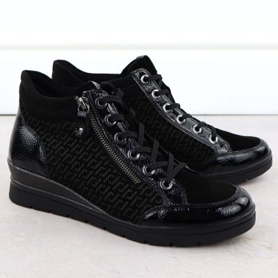 3. Rieker Remonte R0773-05 Schwarze Leder-Keilstiefeletten