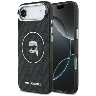 Karl Lagerfeld IML Karl Head Logo MagSafe Hülle für iPhone 17 Air - Schwarz