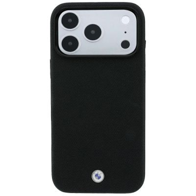 3. BMW Kevlar-Metall-Logo-MagSafe-Hülle für iPhone 18 Pro / 17 Pro – Schwarz