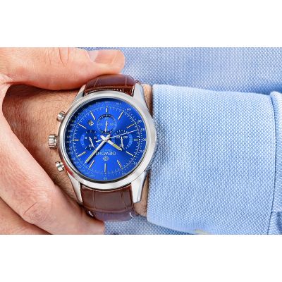 5. Giewont Chronograph Saphir Silber Blau Herrenuhr GW7650-A5