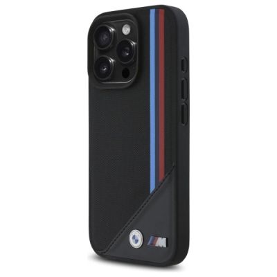 2. BMW M Meshed Tricolor Stripes MagSafe-Hülle für iPhone 16 Pro Max – Schwarz