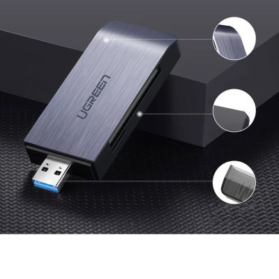 10. Ugreen SD/microSD/CF/MS Kartenleser für USB 3.0 grau (50541)