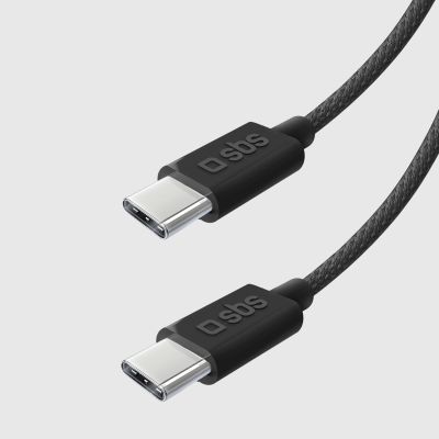 10. SBS TECABLETISSUETCK USB-C – USB-C-Kabel 1,5 m 60 W geflochten – Schwarz