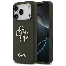Guess Silicone Big 4G Script Case für iPhone 17 Pro Max - Grün