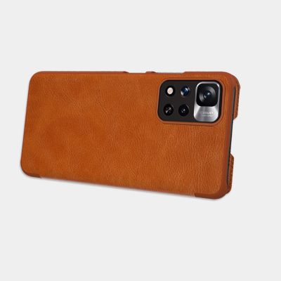 12. Nillkin Qin Case Hülle für Xiaomi Redmi Note 11 Pro+ (China) / Redmi Note 11 Pro (China) / Mi11i HyperCharge Kameraschutz Holster Cover Flip Case Braun