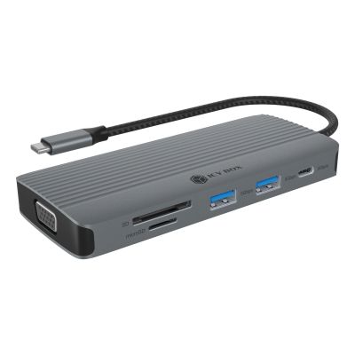 2. ICY BOX IB-DK4040a-CPD Kabelgebundener USB 3.2 Gen 1 (3.1 Gen 1) Typ-C-Laptop, Aluminium, Silber