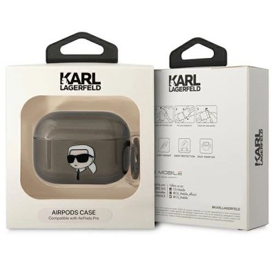 3. Karl Lagerfeld KLAPHNIKTCK AirPods Pro Cover schwarz/schwarz Karl's Head