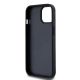 7. DKNY Lederhülle mit kariertem Monomuster und bedruckten Streifen für iPhone 15/14/13 – Schwarz