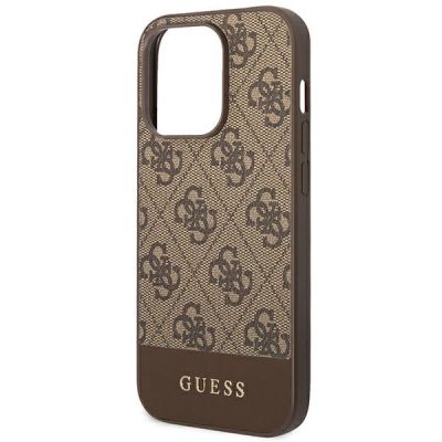 6. Guess GUHCP14LG4GLBR iPhone 14 Pro 6,1" braun/braun Hartschalenetui 4G Stripe Collection