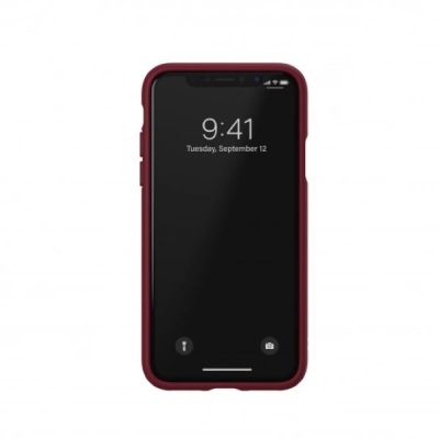 4. Adidas OR geformte PU-Wildleder-Hülle für iPhone X/XS, Burgunderrot
