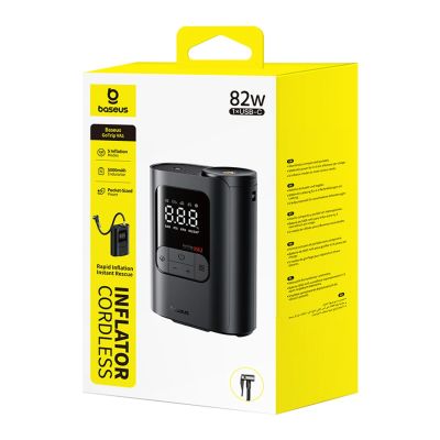 5. Baseus GoTrip VA1 Super Mini Kabelloser Luftkompressor mit 3 Düsen – Schwarz