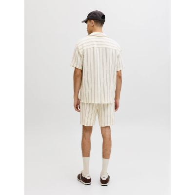 7. Jack&Jones Herren-Streifenshorts JPSTJAIDEN COBA STRIPE JOG SHORTS REG SN 12274413 Antikweiße Streifen