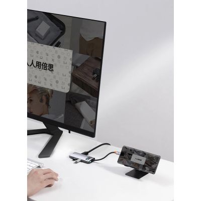 15. Baseus Metal Gleam 4in1 Multifunktions-HUB USB Typ C - USB Typ C Stromversorgung 100 W / HDMI 4K 30 Hz / 1x USB 3.2 Gen 1 / 1x USB 2.0 (CAHUB-CY0G)