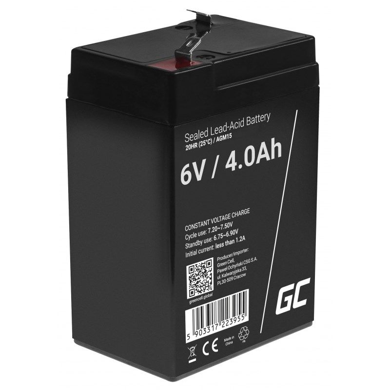 GREEN CELL GEL-BATTERIE AGM15 6V 4AH