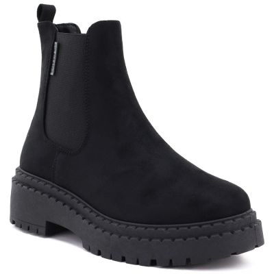5. Schwarze Wildleder-Ankle-Boots mit Plateau für Damen, Big Star UU274858
