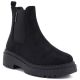 5. Schwarze Wildleder-Ankle-Boots mit Plateau für Damen, Big Star UU274858