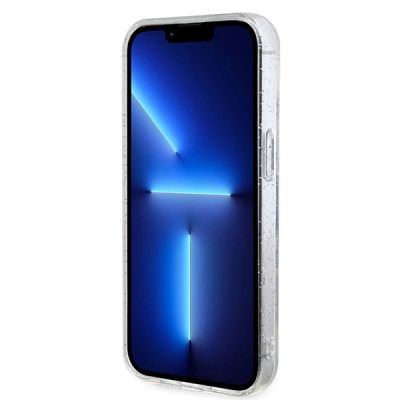 5. Karl Lagerfeld Karl&Choupette Glitter MagSafe Hülle für iPhone 15 Plus – transparent