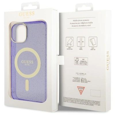 8. Guess GUHMP14MHCMCGU iPhone 14 Plus 6,7" lila/lila Hardcase Glitter Gold MagSafe