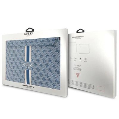 4. Guess 4G Printed Stripes Hülle für einen 16-Zoll-Laptop – Blau