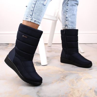 5. News W EVE436B marineblaue hohe Stiefeletten