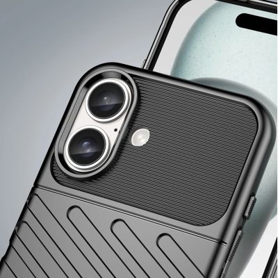 6. Thunder Case Silikonhülle für iPhone 16 Plus – Schwarz