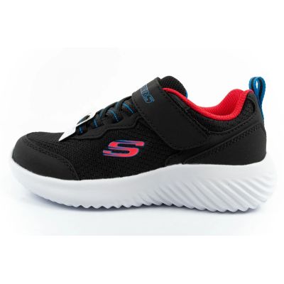 2. Skechers Bounder Kindersportschuhe mit Klettverschluss, leicht, modisch, schwarz