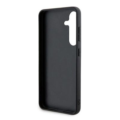 7. DKNY Lederhülle mit kariertem Monomuster und bedruckten Streifen für Samsung Galaxy S24 – Schwarz