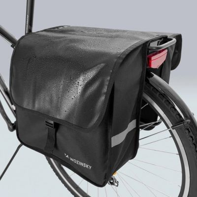 10. Wozinsky doppelte Fahrradtasche für den Gepäckträger, 28 l, schwarz (WBB34BK)