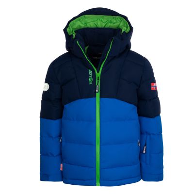 Trollkids Kinder Gryllefjord Wasserdichte Winterjacke mit Kapuze, Blau/Marineblau (365-100)