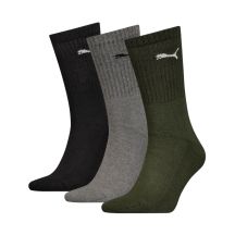 Puma Crew Socken, 3 Paar, Schwarz, Grau, Grün, 880355 28
