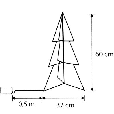 4. Dekorationsbaum 150 LED Champagner 60 cm LUCA