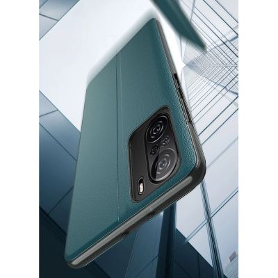 4. Eco Leather View Case Elegante Flip Cover Hülle mit Standfunktion Xiaomi Redmi K40 Pro + / K40 Pro / K40 / Poco F3 Orange