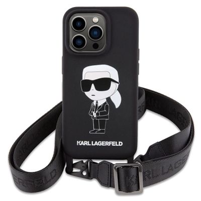2. Karl Lagerfeld KLHCP15XSCBSKNK iPhone 15 Pro Max 6,7" Hardcase schwarz/schwarz Crossbody Silikon Ikonik