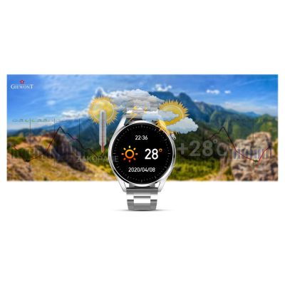 13. GIEWONT Vertex SmartCall GW450-5 Smartwatch in Silber/Carbonleder