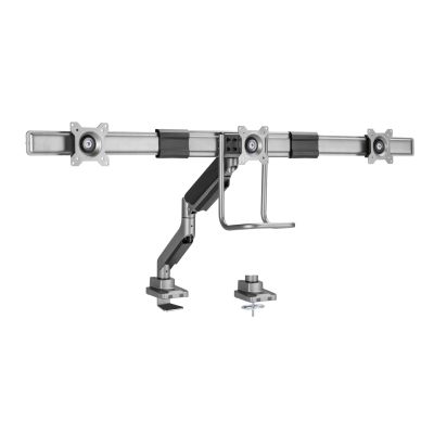 3. Zubehör: Tischhalterung 17"-27"/3TFT 360 Gasfeder 6kg Massivsilber Einzelhandel