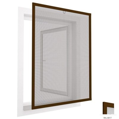 54. Moskitonetzfenster Aluminium 100x120 Braun Plus