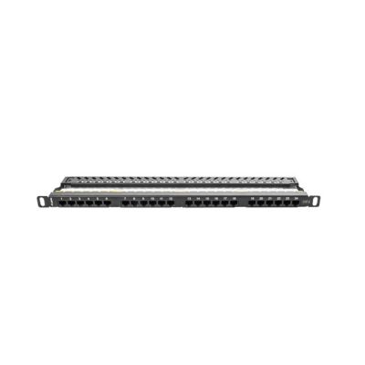 3. Patchpanel Lanberg PPU6-0024-B (0,5U; Kat. 6; 24xRJ-45)