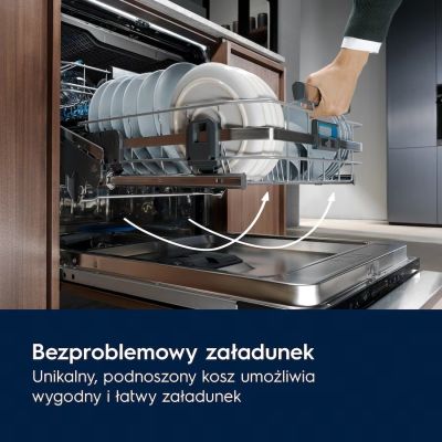 9. Einbaugeschirrspüler ELECTROLUX EEC87400W ComfortLift automatische Türöffnung Time Beam Zeitanzeige Energieklasse C