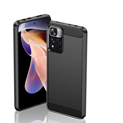 7. Carbon Case flexible Schutzhülle Xiaomi Redmi Note 11 Pro+ 5G (China) / 11 Pro 5G (China) / Mi11i HyperCharge / Poco X4 NFC schwarz