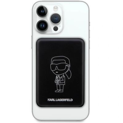2. Karl Lagerfeld Ikonik MagSafe 5W 3000mAh Induktive Powerbank - Schwarz