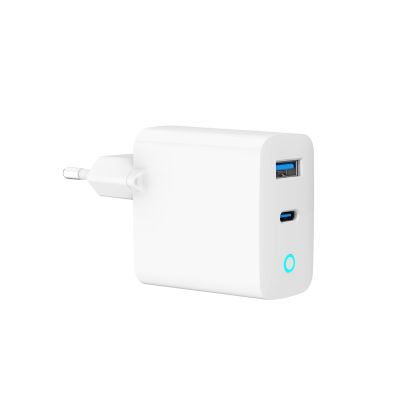 5. GEMBIRD 2-Port GAN (PD) USB (A+C) Schnellladegerät, 65W, Weiß