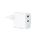 5. GEMBIRD 2-Port GAN (PD) USB (A+C) Schnellladegerät, 65W, Weiß